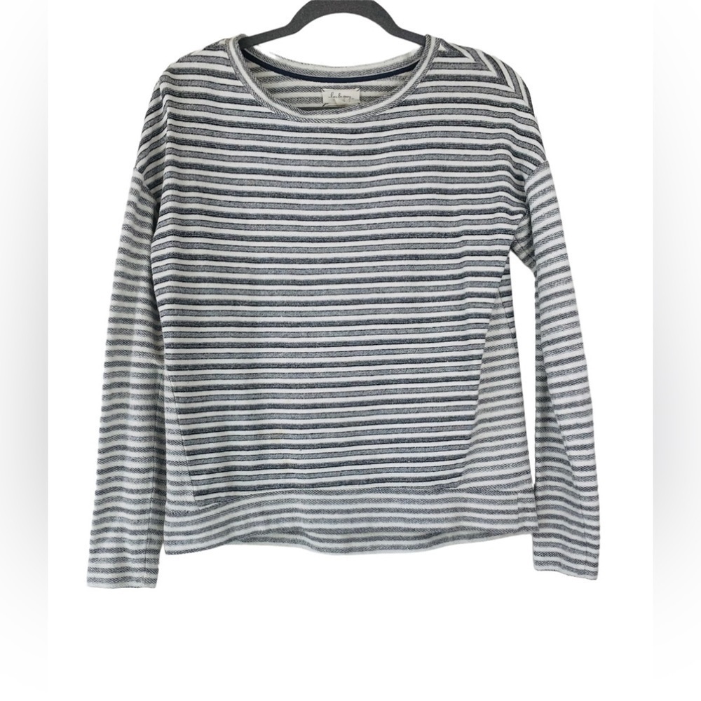 Lou & Grey Striped Cotton Pullover Sweater Size S